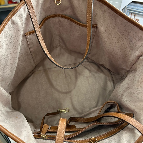 Michael Kors Gold Studded Brown Tote - Picture 13 of 14